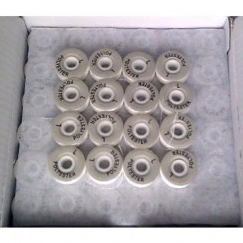 Нижняя нить AURORA Bobbins № 75D/2, 120 м x 1 шт, белая.