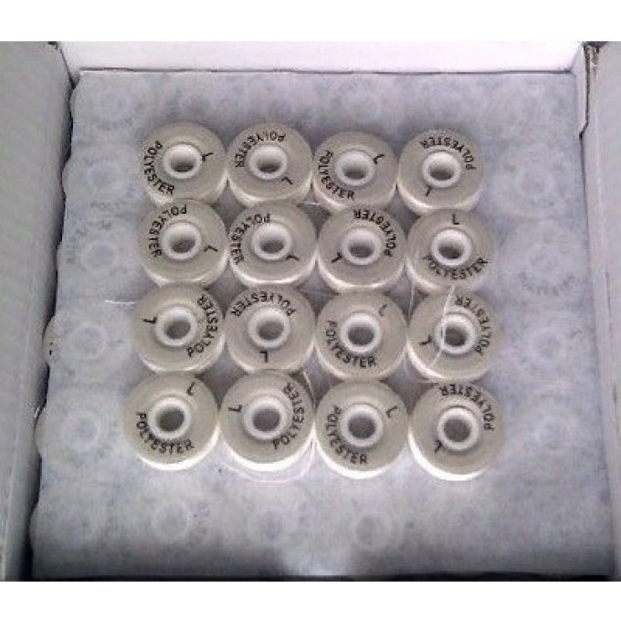 Нижняя нить AURORA Bobbins № 75D/2, 120 м x 1 шт, белая. 64492